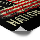 レトロ国旗の憎しみは国に決して素晴らしアンチ-t ポスター (角)