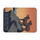 レトロ国立公園旅行ポスターマグネット マグネット (横)