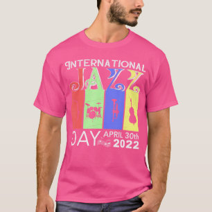 レトロ国際的ジャズ音楽デー2022 Jazz Music Tシャツ