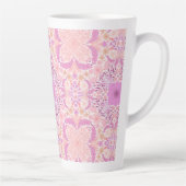 レトロ園花模様ピンク カフェラテマグ (右)