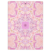 レトロ園花模様ピンク クリップボード (裏面)