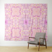 レトロ園花模様ピンク タペストリー (インサイチュ(横))