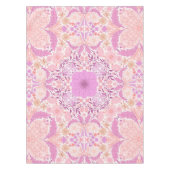 レトロ園花模様ピンク テーブルクロス (正面)