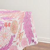 レトロ園花模様ピンク テーブルクロス (インサイチュ)