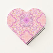 レトロ園花模様ピンク ノートブック (裏面)