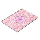 レトロ園花模様ピンク ノートブック (左側)