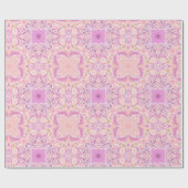 レトロ園花模様ピンク ラッピングペーパー (フラット)