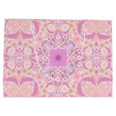 レトロ園花模様ピンク ラージペーパーバッグ (裏面)