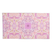 レトロ園花模様ピンク 枕カバー (裏面-右)