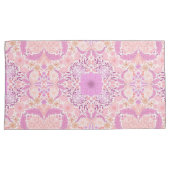 レトロ園花模様ピンク 枕カバー (正面右)