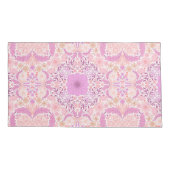 レトロ園花模様ピンク 枕カバー (裏面-左)