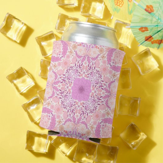 レトロ園花模様ピンク 缶クーラー (インサイチュ 夏)