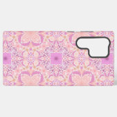 レトロ園花模様ピンク SAMSUNG GALAXYケース (裏面横)