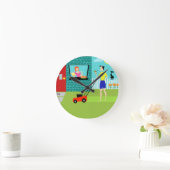 レトロ土曜モーニングアクリルラウンドクロック ラウンド壁時計 (ホーム)