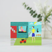 レトロ土曜日朝はがき ポストカード (スタンド正面)