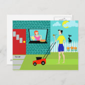 レトロ土曜日朝はがき ポストカード (正面/裏面)