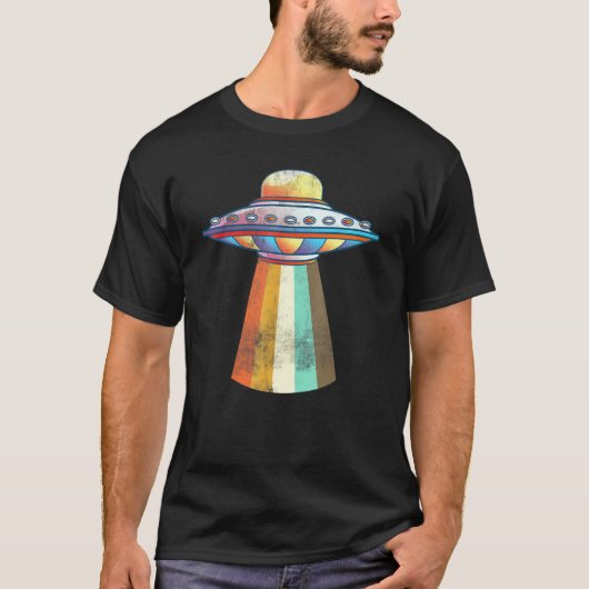 レトロ地球外宇宙Ufo拉致Sci Fi Tシャツ (正面)