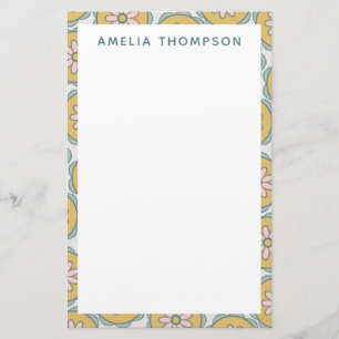 レトロ坊保曼荼羅花パーソナライズされた図 便箋