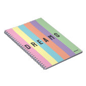 レトロ垂直ストライプ名前をカスタムするノート ノートブック (右側)