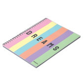 レトロ垂直ストライプ名前をカスタムするノート ノートブック (左側)