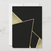 レトロ型シンプルブロック結婚の黄色の黒 招待状 (裏面)