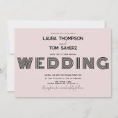 レトロ型シンプルブ結婚ロックバラブラック 招待状 (正面)