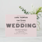 レトロ型シンプルブ結婚ロックバラブラック 招待状 (スタンド正面)