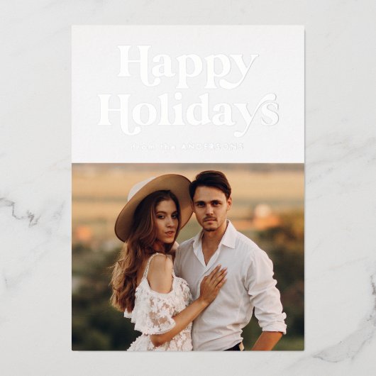 レトロ型フォトシルバー 箔シーズンカード (正面)