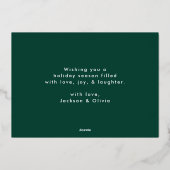 レトロ型メリークリスマスグリーンと金ゴールド 箔シーズンカード (裏面)