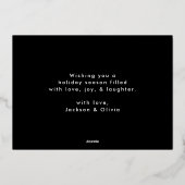 レトロ型メリークリスマスブラック&金ゴールド 箔シーズンカード (裏面)