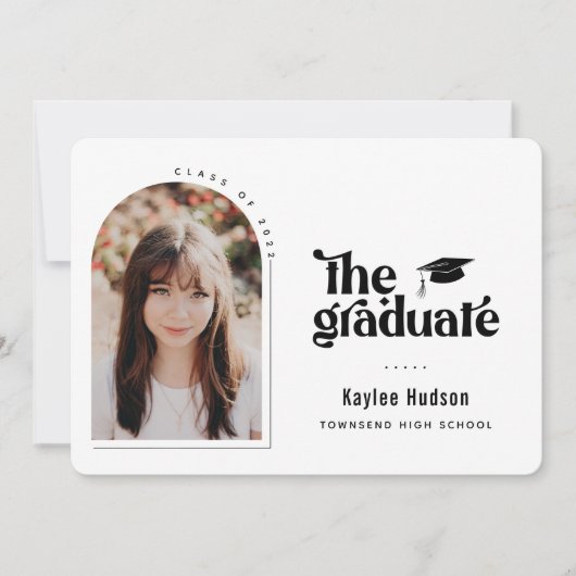 レトロ型卒業写真 案内状 (正面)