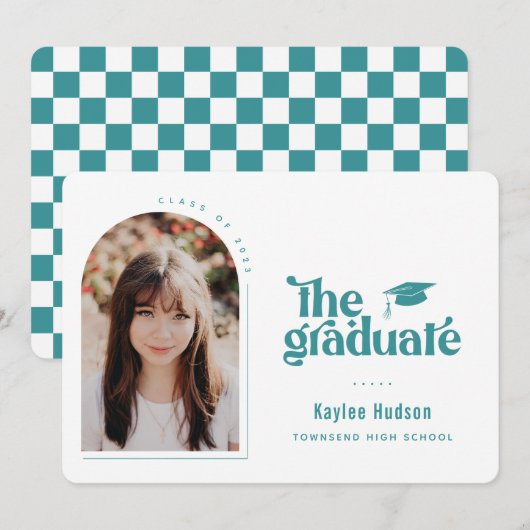 レトロ型卒業写真 案内状 (正面/裏面)