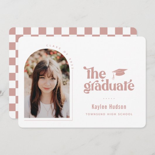 レトロ型卒業写真 案内状 (正面/裏面)