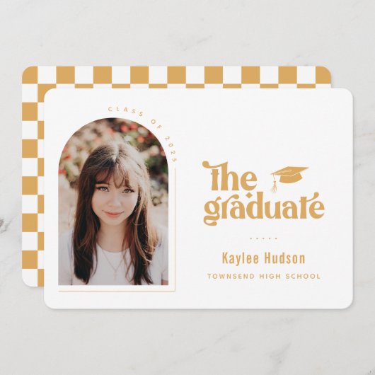 レトロ型卒業写真 案内状 (正面/裏面)