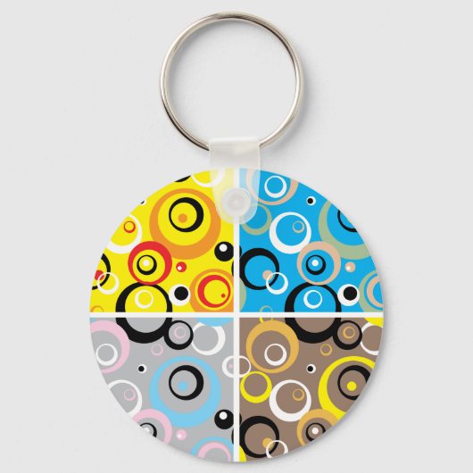 レトロ壁キー鮮やかチェー芸術的ン キーホルダー (正面)