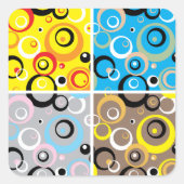 レトロ壁紙サークルシール スクエアシール (正面)