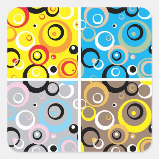 レトロ壁紙サークルシール スクエアシール (正面)