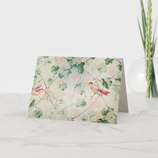 レトロ壁紙空白のノートカード サンキューカード (正面)