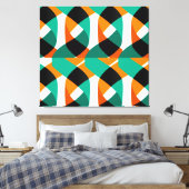 レトロ壁紙:ヴィンテージデザイン キャンバスプリント (インサイチュ (寝室))