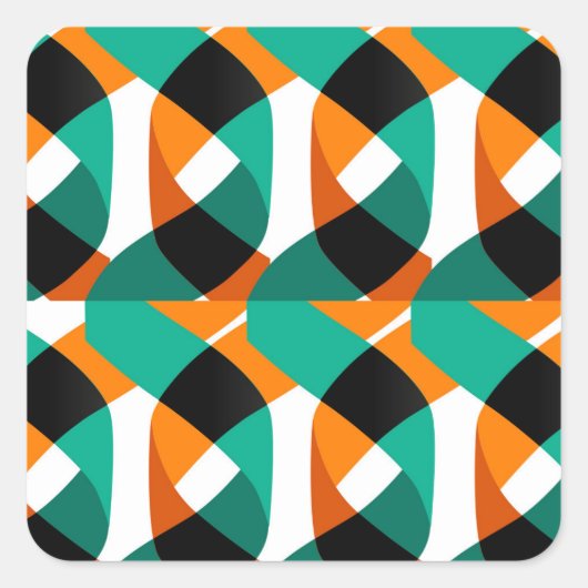 レトロ壁紙：ヴィンテージデザイン スクエアシール (正面)