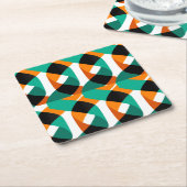 レトロ壁紙：ヴィンテージデザイン スクエアペーパーコースター (アングル)