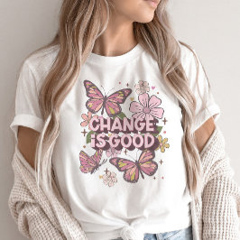 レトロ変更は良いフローラデイジー蝶 Tシャツ