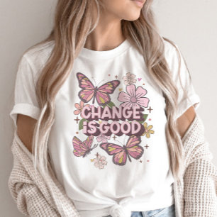 レトロ変更は良いフローラデイジー蝶 Tシャツ