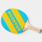 レトロ夏のビーチはっきりしたストライプの名前 卓球ラケット (横)