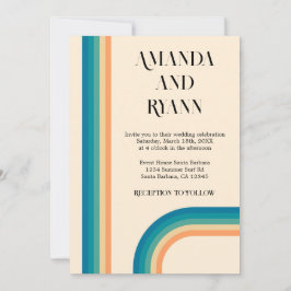 レトロ夏のヴィンテージユニークQRコード結婚 招待状