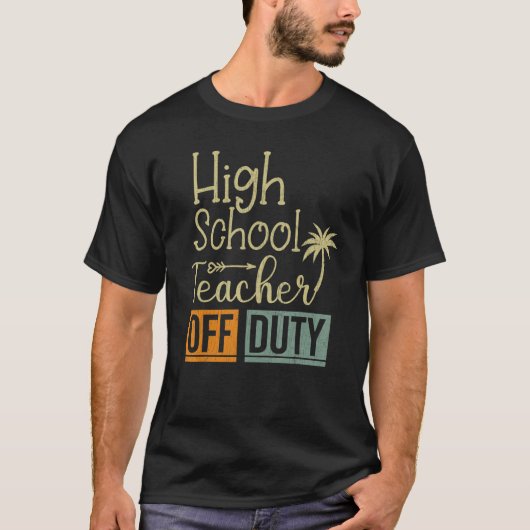 レトロ夏の学年末高校のティーシュ Tシャツ (正面)