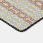 レトロ夏の幾何学色ブロックパターンデザイン デスクマット (コーナー)