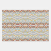 レトロ夏の幾何学色ブロックパターンデザイン ラッピングペーパーシート (正面2)