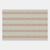 レトロ夏の幾何学色ブロックパターンデザイン ラッピングペーパーシート (正面)