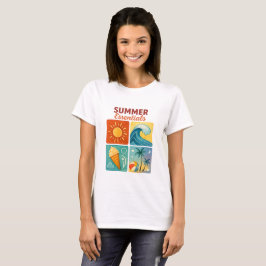 レトロ夏の必需品グラフィックティー Tシャツ